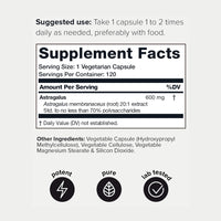 Thumbnail for Toniiq Ultra High Strength Astragalus Root Extract - 70% Polysaccharide Content - 12,000mg 20x Concentrated Extract - 120 Astragalus Capsules