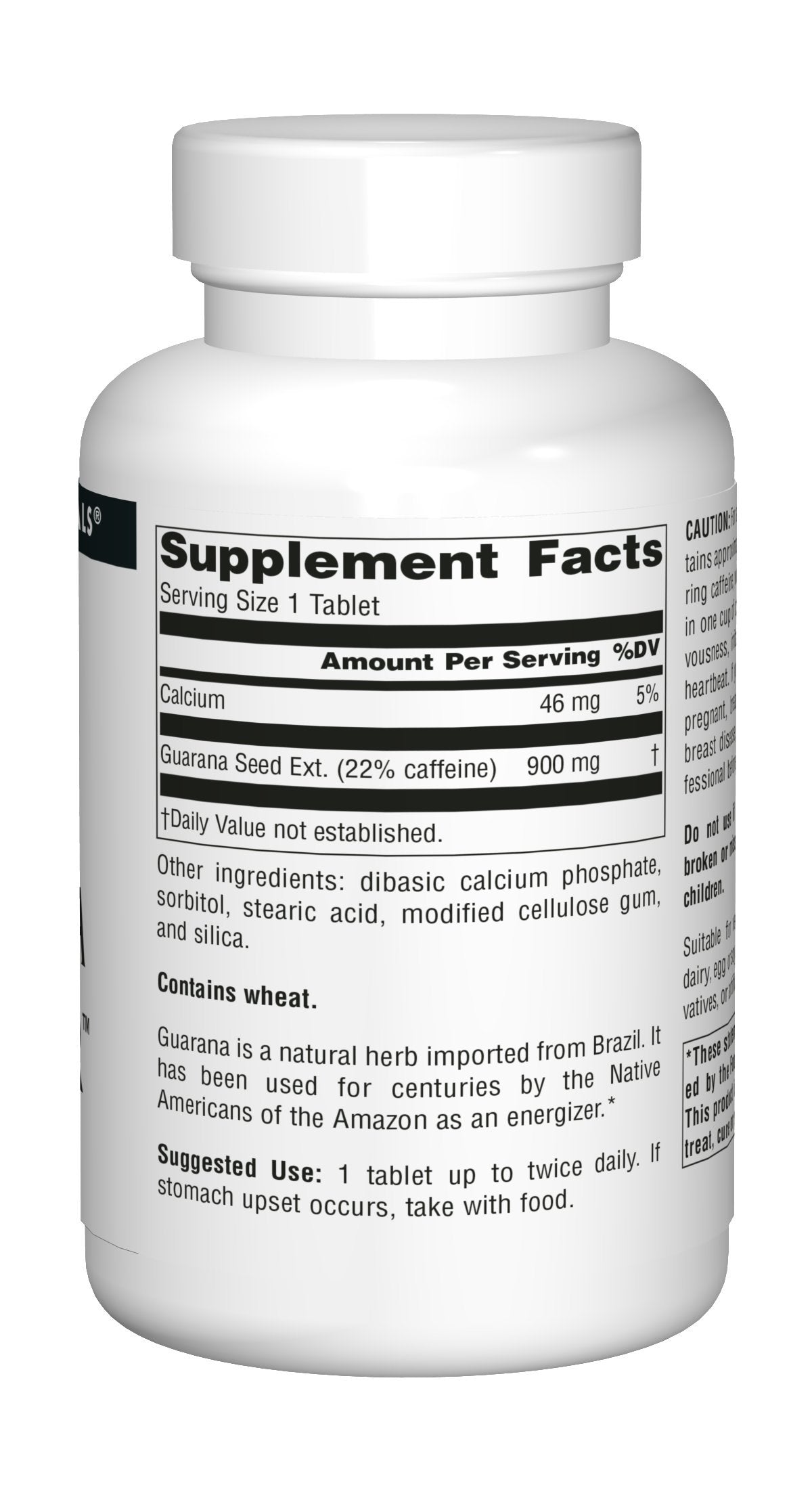 Source Naturals Guarana Energizer 900 mg Caffiene and Energy - 200 Tablets