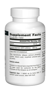 Thumbnail for Source Naturals Guarana Energizer 900 mg Caffiene and Energy - 200 Tablets