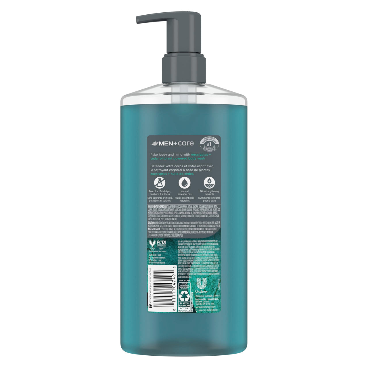 DOVE MEN + CARE Body Wash Eucalyptus & Cedar Oil Plant-Based Moisturizing Body Wash for Men, 26oz