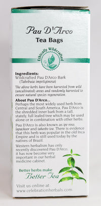 Thumbnail for Celebration Herbals Pau D'Arco Tea Bags WC 24 Count
