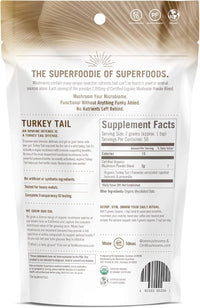 Thumbnail for Om Mushroom Superfood Turkey Tail Organic Mushroom Powder, 3.5 Ounce, 50 Servings, Immune Support, Polysacchrides, Beta-Glucans, Gut Health & Holistic Defense Mushroom Supplement