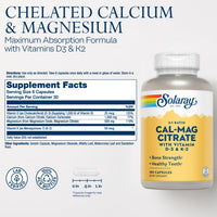 Thumbnail for SOLARAY Calcium Magnesium Citrate w/Vitamin D3 K2 - Calcium Supplements for Women and Men - Bone and Heart Health Support - Cal Mag 2:1 Ratio, Plus Vitamin D 3 and K2, 60-Day Guarantee, 30 Servings