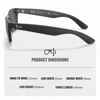 Thumbnail for Ray-Ban RB2132 NEW WAYFARER CLASSIC POLARIZED Square Shaped Sunglasses for Men & Women – Includes Official Rayban Eyewear Kit – Ideal Formal & Casual Wear Sunglasses – Blue/Grey Lens