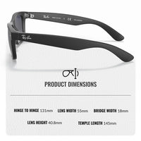 Thumbnail for Ray-Ban RB2132 NEW WAYFARER Classic Polarized Square Shape Sunglasses With Eyewear Kit Bundle - High Bridge Fit - Casual Wear Square Sunglasses