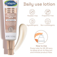 Thumbnail for Cetaphil Healthy Renew Moisturizing Day Cream 1.7 Oz, Daily Moisturizer with SPF 30, Skin Tightening Anti Wrinkle Cream for Face with Peptides, Fragrance Free, Retinol Alternative For Sensitive Skin
