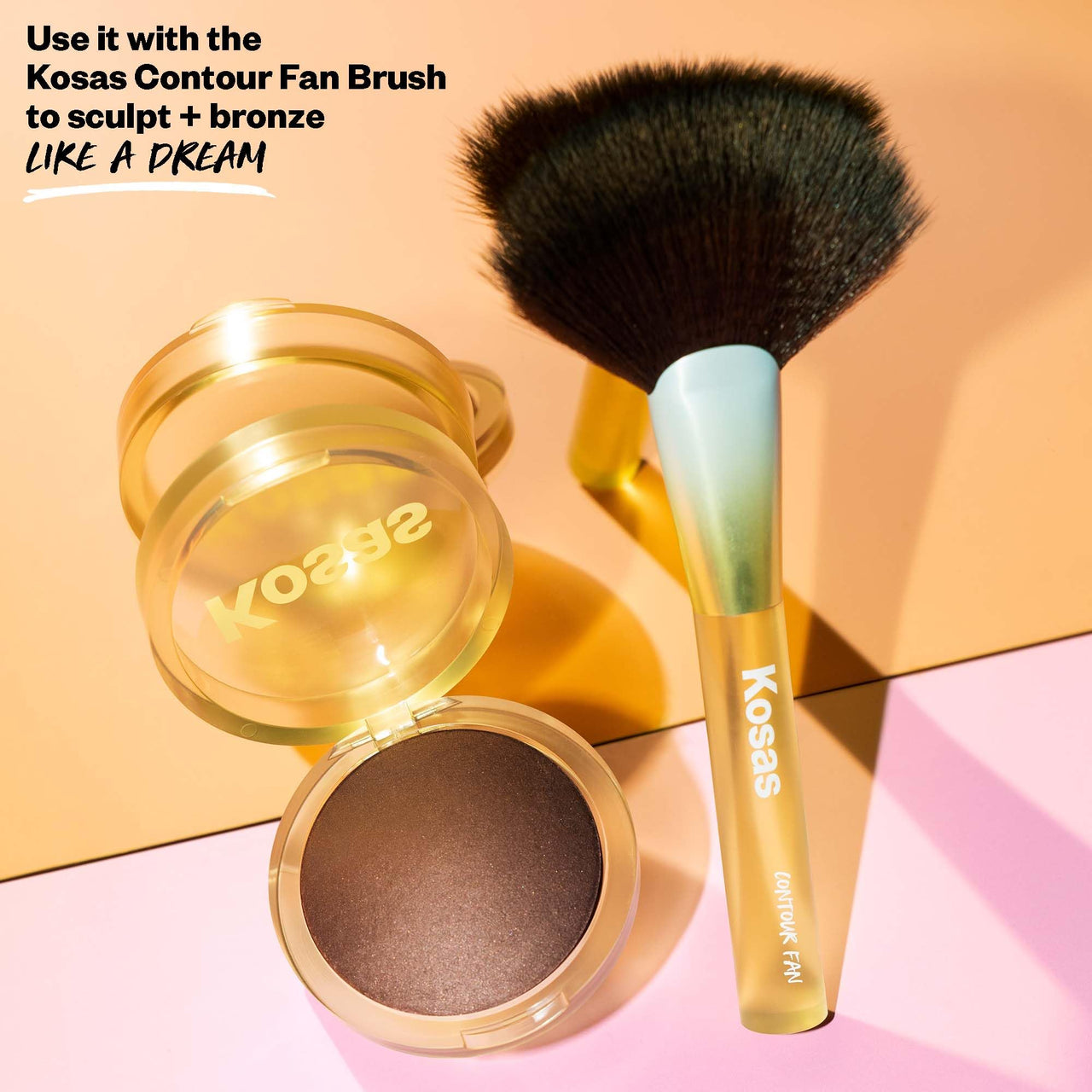 Kosas Sun Show Glowy Warmth Baked Bronzer - Contouring Powder for Cheekbones, Nose & Jawline - Enriched with Concentrated Fatty Acids - Talc-Free, Vegan & Hypoallergenic - Paradise