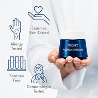 Thumbnail for Vichy Aqualia Thermal Spa Face Night Cream and Overnight Mask with Hyaluronic Acid, Moisturizer for Face and Neck, Moisturizing Night Time Anti Wrinkle Cream, Light Scent, Paraben Free