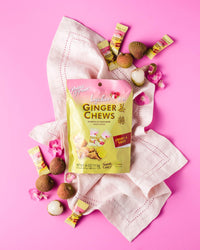 Thumbnail for Prince of Peace Ginger Chews with Lychee, 4 oz. – Candied Ginger – Lychee Flavored Candy – Lychee Ginger Chews