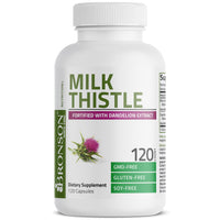 Thumbnail for Bronson Milk Thistle Silymarin Marianum & Dandelion Extract Liver Health Support, Antioxidant Support, Detox, 120 Capsules