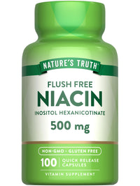 Thumbnail for Nature's Truth Flush Free Niacin | 500mg | 100 Capsules | Non-GMO & Gluten Free Supplement