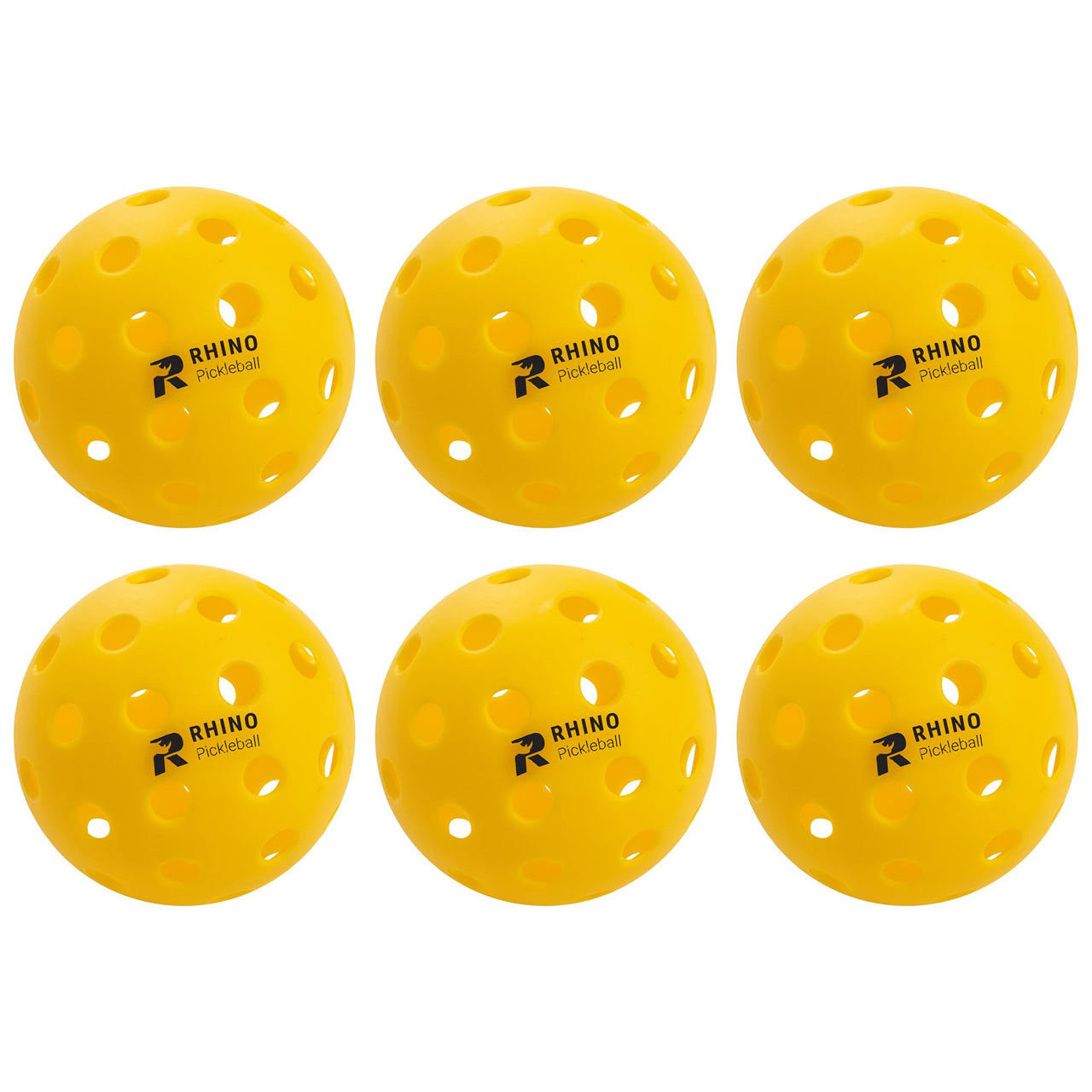 Champion Sports Outdoor Pickleball Balls - Official Size Outdoor Pickleballs - Yellow Pickleball Ball Set for Outdoor Courts - 6 Pack