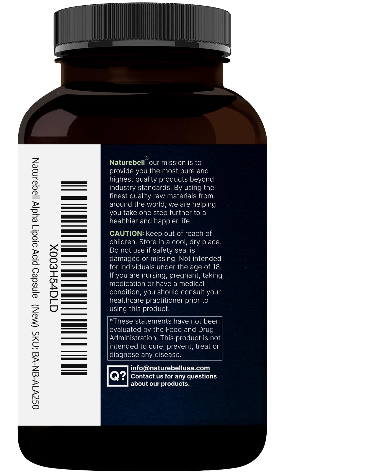 NatureBell Alpha Lipoic Acid Complex, 600mg, 300 Capsules | 4-in-1 Myelinctin Formula with R-ALA, S-ALA, Thiamine & Benfotiamine | High Absorption & Antioxidant Support | Non-GMO, Gluten-Free