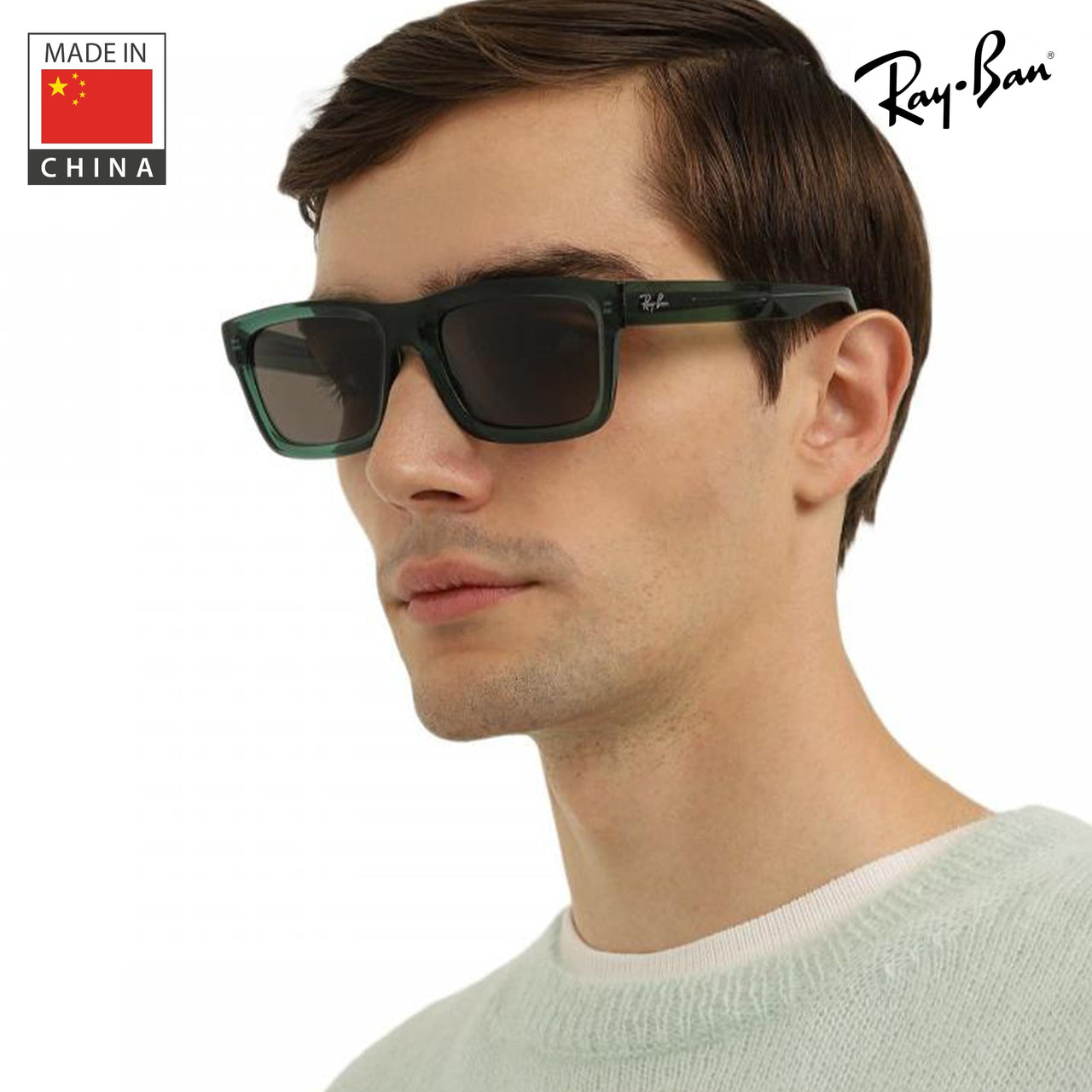 Ray-Ban RB4396 WARREN BIO-BASED Rectangle Shaped Non-Polarized Sunglasses for Men & Women – Includes Official RAYBAN Eyewear Kit – Ideal Formal & Casual Wear Sunglasses – Dark Brown Lens