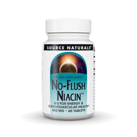 Thumbnail for Source Naturals No-Flush Niacin, B-3 for Energy and Cardiovascular Health* - 500 mg - 60 Vegetarian Tablets