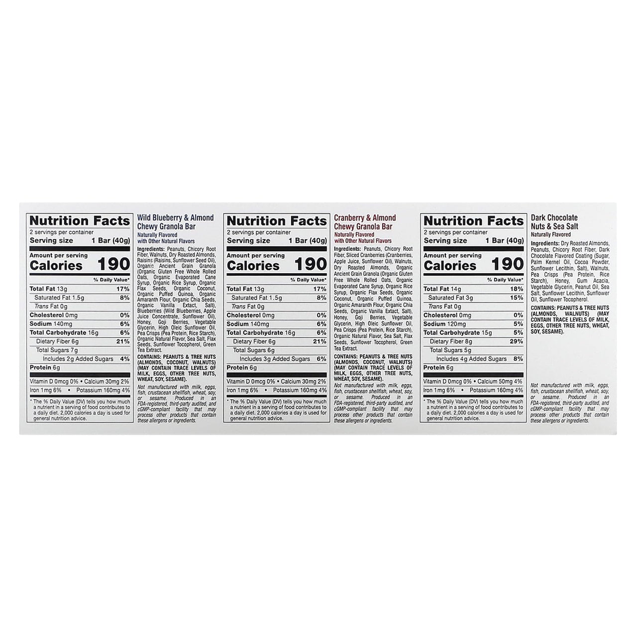 Maple, Nuts, Sea Salt, Variety Pack Snack Bars, Simple Ingredients, 7 g Plant-Based Protein, 6 g Fiber, No Artificial Colors, Flavors, Sweeteners, Preservatives, 1.4 oz (40 g) Each, 12 Bars