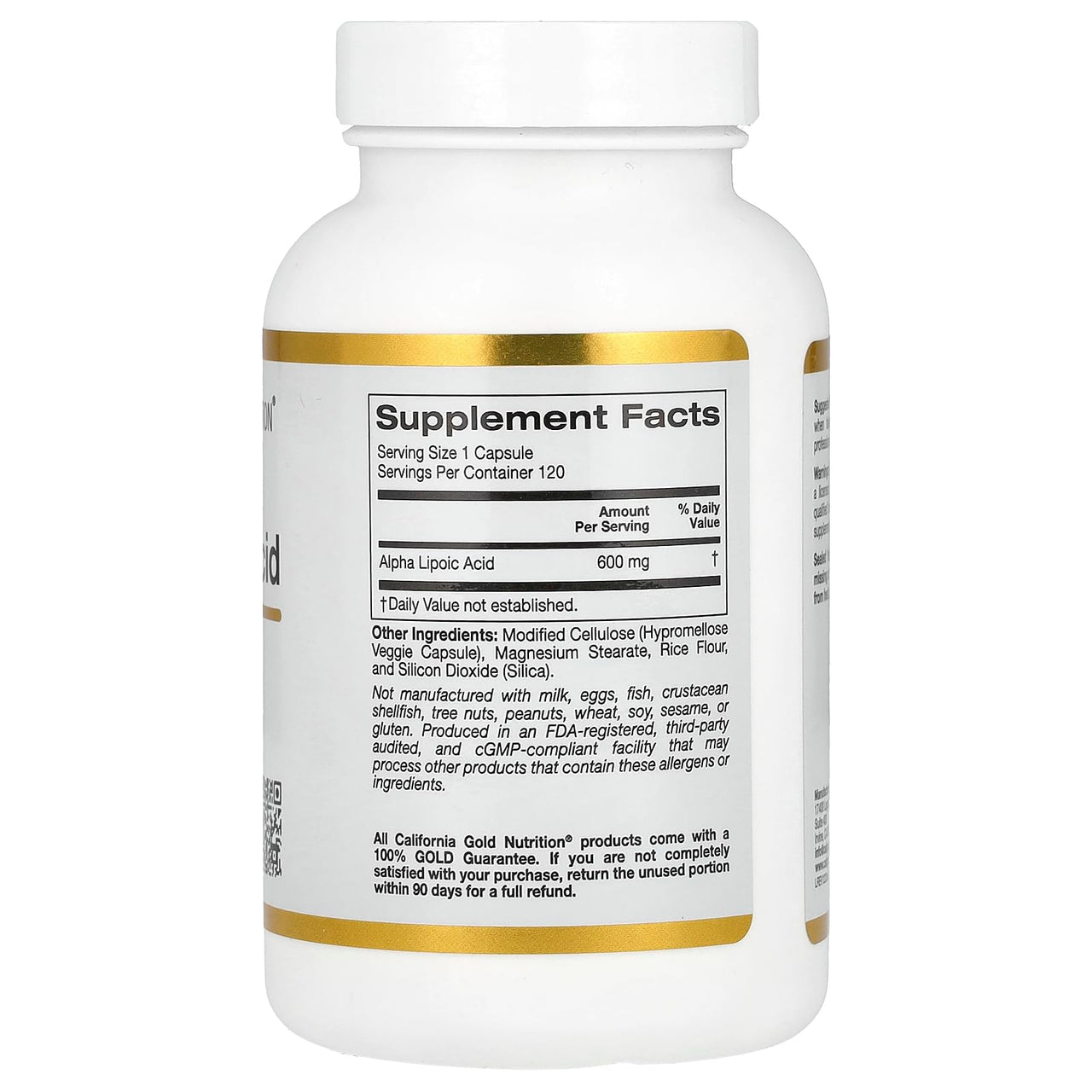 California Gold Nutrition Alpha Lipoic Acid, 600 mg, 120 Veggie Capsules
