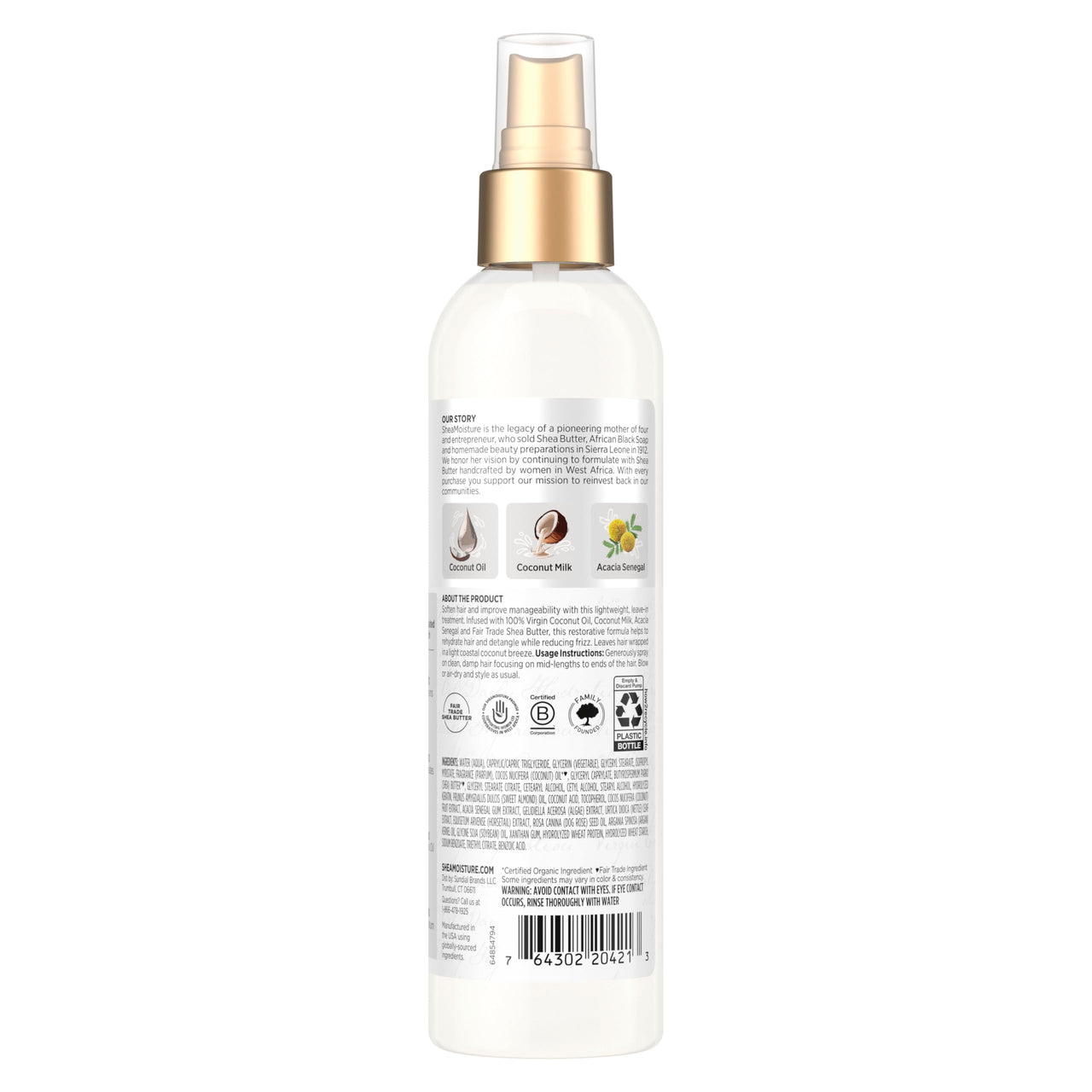 SheaMoisture 100% Virgin Coconut Oil Leave-in Treatment, 8 Ounce