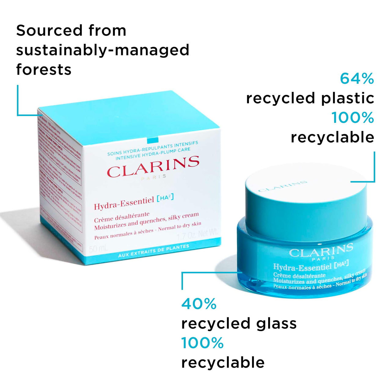 Clarins Hydra-Essentiel Silky Cream|Intensely Hydrating Moisturizer|60 Seconds to Plumper Skin*|Nourishes, Comforts and Softens|Double Dose Hyaluronic Acid|Normal-Dry Skin|1.7 Ounces