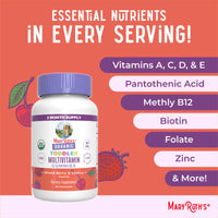 Thumbnail for MaryRuth's Organic Toddler Multivitamin Gummies | Ages 4+ | Vitamin A, C, D, E, B6, B12, Biotin, Iodine, Zinc | Immunity | Bone & Teeth Health | Skin & Vision Support | Vegan | Gluten Free | 60 Count