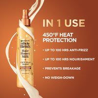 Thumbnail for Garnier Whole Blends Hair Honey Milk 450F Heat Protectant Spray, For All Hair Types With Up To 100 Hrs of Frizz Control, 8.5 Fl Oz, 2 Count