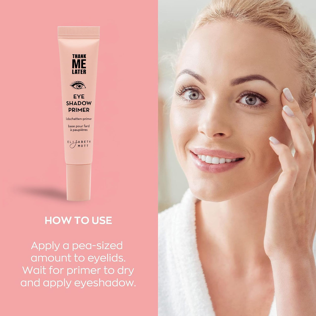 Elizabeth Mott Thank Me Later Eye Primer - Long-Lasting, Eyeshadow Primer Base for Oily Lids & Crease-Free Wear - Smudge-Proof, Lightweight, Cruelty-Free - 10g