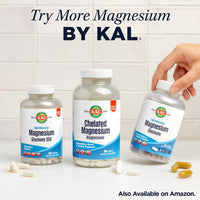 Thumbnail for KAL Magnesium Tablets - Magnesium Oxide, Taurate, Citrate & Orotate Supplement, 500 mg per Serving, Enhanced Absorption, Bioavailable Formula for Men & Women, Non-GMO, Vegetarian - 60 Count Tablets