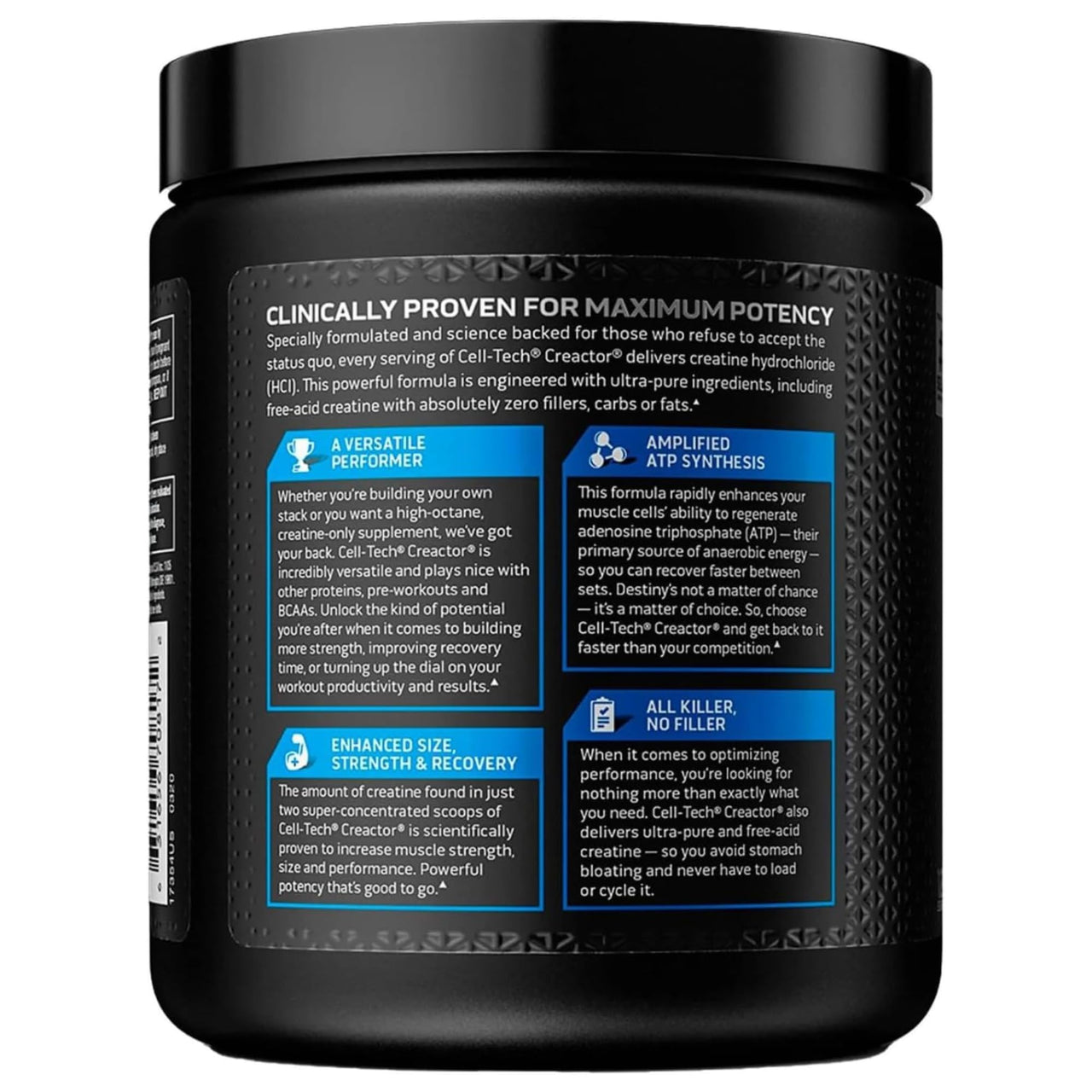 MuscleTech Cell-Tech Creactor - Creatine HCl Formula - Muscle Builder for Men & Women - Creatine HCl + Free-Acid Creatine Supplements - Fruit Punch Extreme, 120 Servings