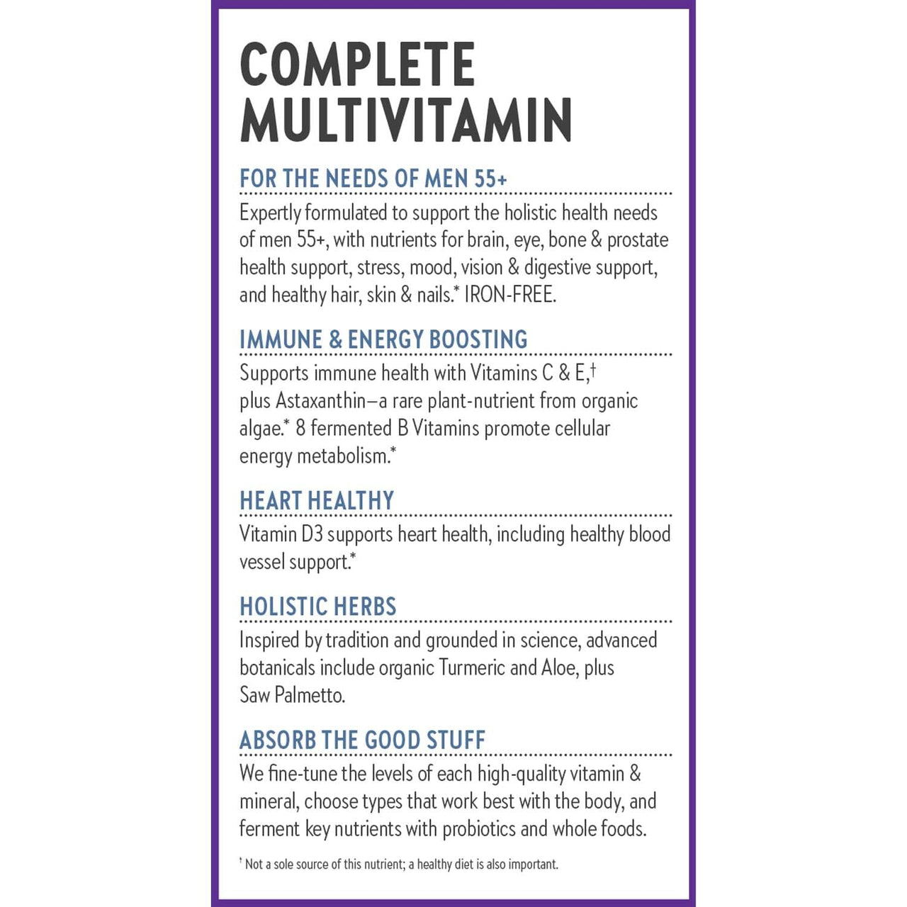 New Chapter Men's Multivitamin 50 Plus for Brain, Heart, Digestive, Prostate & Immune Support with 20+ Nutrients + Astaxanthin - Every Man's One Daily 55+, Gentle on The Stomach - 72 ct