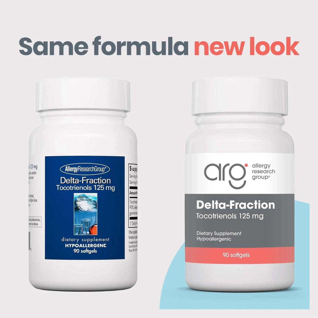Allergy Research Group Delta-Fraction Tocotrienols Dietary Supplement - Vitamin E, Cardiovascular Health, Hypoallergenic, Softgels - 90 Count, 125 mg