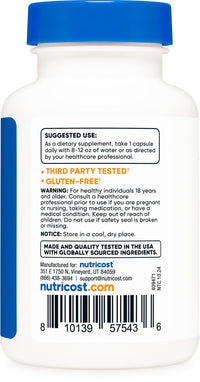 Thumbnail for Nutricost R-5-P (Riboflavin-5-Phosphate) (Vitamin B2) 50 MG, 120 Capsules - Vegan, GMO-Free