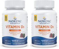 Thumbnail for Nordic Naturals Vitamin D3 Gummies, Wild Berry - 60 Gummies - 1000 IU Vitamin D3 - Great Taste - Healthy Bones, Mood & Immune System Function - Non-GMO - 60 Servings (Pack of 2)