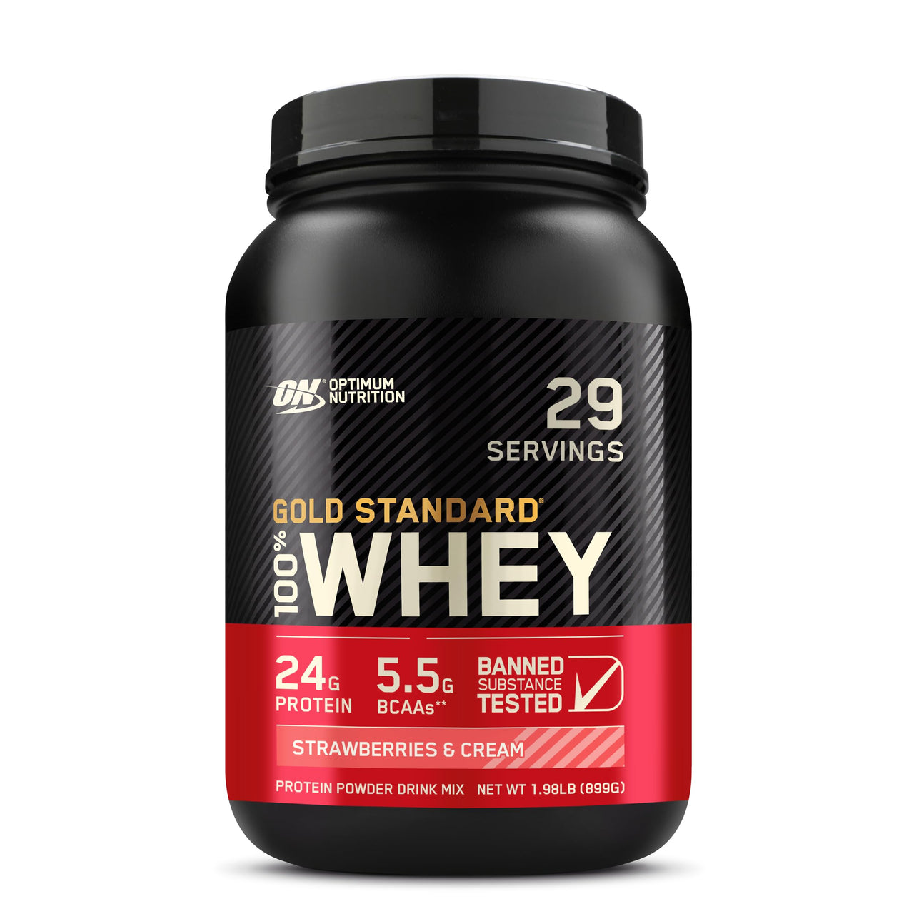 Optimum Nutrition Gold Standard 100% Whey Protein Powder, Strawberries & Cream, 2 Pound (Packaging May Vary)
