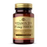 Thumbnail for Solgar Vitamin D3 (Cholecalciferol) 125 mcg (5000 IU), 60 Vegetable Capsules - Helps Maintain Healthy Bones & Teeth - Immune System Support - Non-GMO, Gluten Free, Dairy Free - 60 Servings