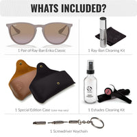 Thumbnail for Ray-Ban RB4171 ERIKA CLASSIC Phantos Shaped Non-Polarized Sunglasses for Women – Includes Official RAYBAN Eyewear Kit – Ideal Formal & Casual Wear Sunglasses – Brown/Violet Lens