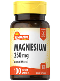 Thumbnail for Sundance Magnesium Supplement | 250mg | 100 Caplets | Essential Mineral Formula | Vegetarian, Non-GMO, & Gluten Free