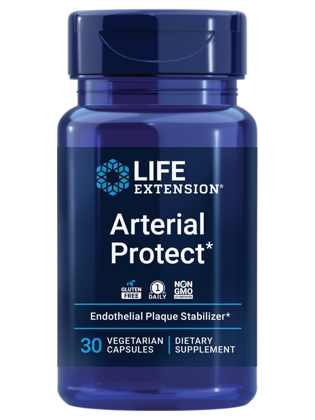 Life Extension Arterial Protect - Blood Pressure Supplement for Heart Health - with gotu kola and Pycnogenol Dried French Maritime Pine bark extracts - Gluten-Free, Non-GMO, Vegetarian - 30 Capsules