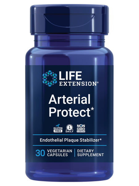 Life Extension Arterial Protect - Blood Pressure Supplement for Heart Health - with gotu kola and Pycnogenol Dried French Maritime Pine bark extracts - Gluten-Free, Non-GMO, Vegetarian - 30 Capsules