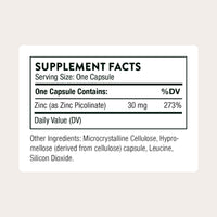 Thumbnail for THORNE - Zinc Picolinate 30 mg - Well-Absorbed Zinc Supplement for Growth and Immune Function - Promotes Healthy Skin & Eyes* - Third-Party Certified - Gluten, Dairy & Soy-Free - 60 Capsules