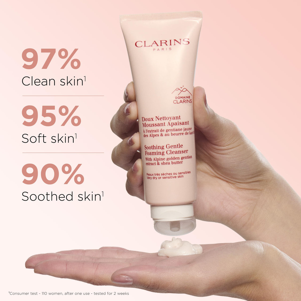 Clarins NEW Soothing Gentle Foaming Face Cleanser | Cleanses, Soothes, and Comforts | Contains Nourishing Shea Butter | Soap-Free| SLS-Free| Very Dry or Sensitive Skin Types | 4.2 Ounces