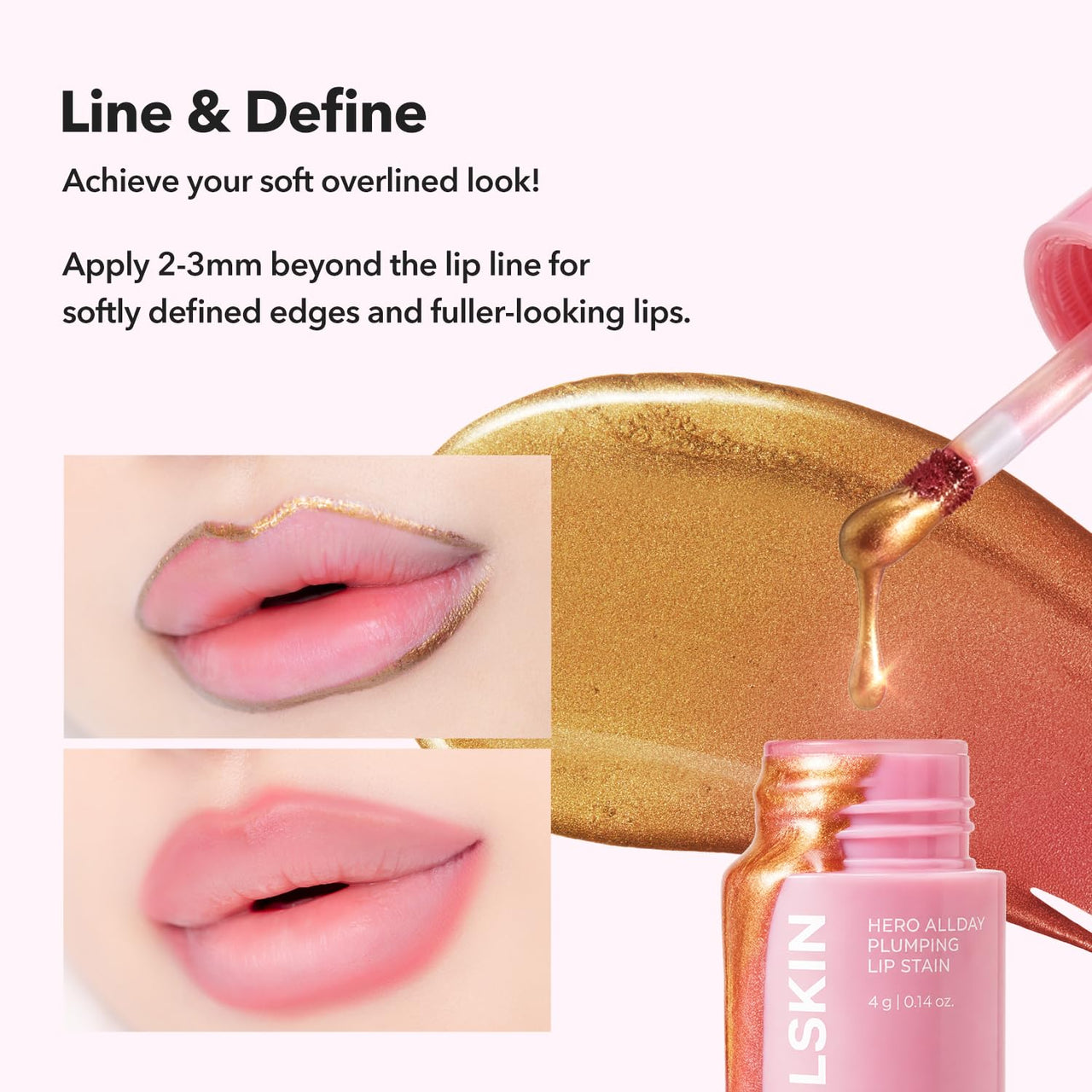 APRILSKIN Hero All Day Plumping Lip Stain | 24H Long-Lasting | Quick Visible Plumping for Fuller-Looking Lips | Smudge-Proof & Transfer Proof Wipe-Off Tint | Natural Rose | 0.14oz