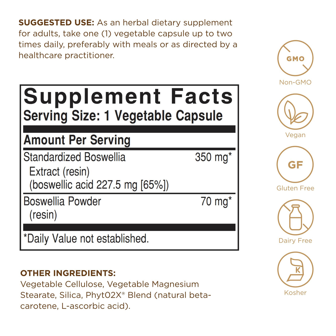 SFP Boswellia Resin Extract Solgar 60 VCaps