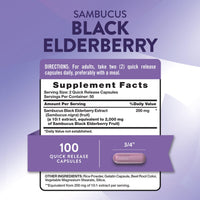 Thumbnail for Nature's Truth Black Elderberry Capsules | 100 Count | Super Concentrated Sambucus Extract | Non-GMO and Gluten Free Supplement
