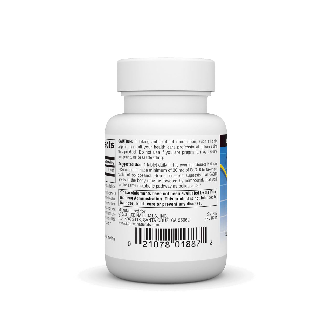 Source Naturals Policosanol, Support for Cardiovascular Health*, 20 mg - 60 Tablets