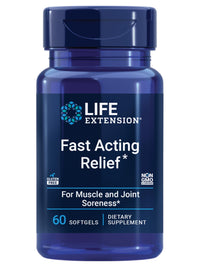 Thumbnail for Life Extension Fast Acting Relief, Black Sesame Seeds, Turmeric, Boswellia, Joint Support Supplement, Quick Relief for discomfort in Bones, Joints & Muscles, Gluten-Free, Non-GMO, 60 softgels