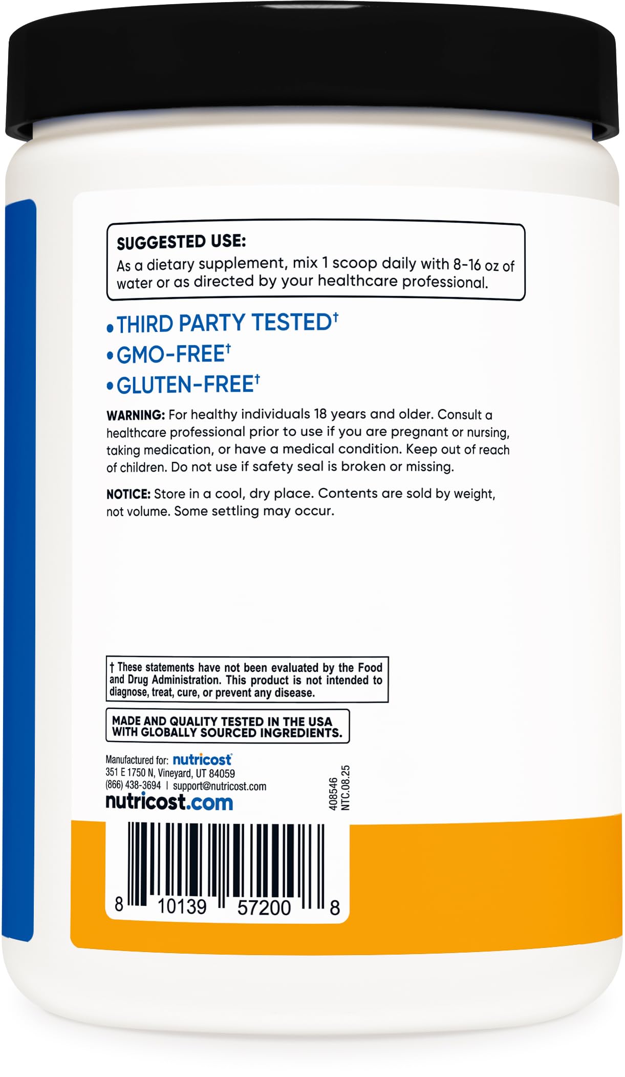 Nutricost BCAA + Hydration Powder (Peach Mango) 30 Servings - Branched Chain Amino Acids with Hydration Complex - Gluten-Free, Non-GMO