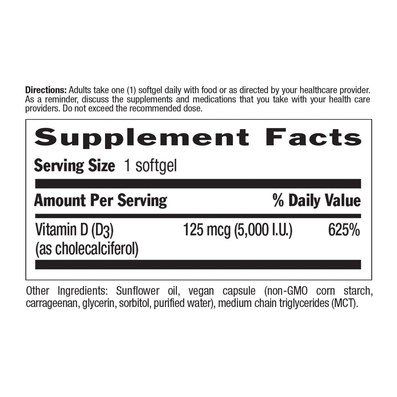 Country Life Vegan D3 5000 IU – Plant-Derived Vitamin D3 from Lichen – High Potency Immune & Bone Support – Certified Vegan, Gluten-Free, Non-GMO – 30 Softgels