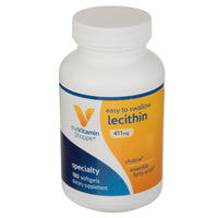 Thumbnail for Lecithin 411mg, Easy to Swallow Softgel Natural Combination of Essential Fatty Acids (Linoleic) with Choline to Support Brain Nerve Function (180 Softgels) by The Vitamin Shoppe