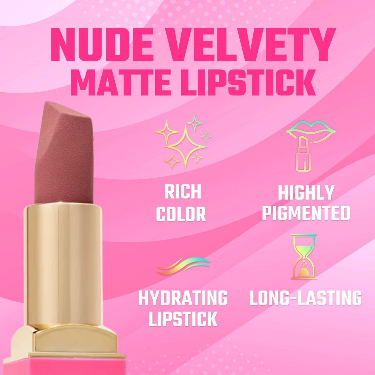 Juvia's Place The Nude Velvety Matte Lipstick A Mauve Moment - Nude, Long-lasting, Rich-Color Lip Makeup, Creamy Lipstick with Matte Finish, Beauty & Lip Products