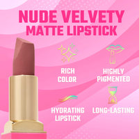 Thumbnail for Juvia's Place The Nude Velvety Matte Lipstick A Mauve Moment - Nude, Long-lasting, Rich-Color Lip Makeup, Creamy Lipstick with Matte Finish, Beauty & Lip Products